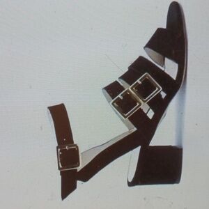 Bettye Muller Tingle Black Suede Strappy Heeled Sandals Made in Italy 36 / 5.5